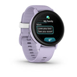 Garmin Bounce 010-03399-01 Smartwatch og sportsur 3,05 cm (1.2") AMOLED 43 mm Digital 390 x 390 pixel Berøringsskærm Lilla Wi-Fi GPS (satellit)