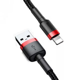 Baseus CALKLF-C19 Lightning kabel 2 m Sort, Rød