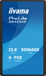 iiyama ProLite S2425AS-B1P Digital fladpaneldisplay 60,5 cm (23.8") LCD Wi-Fi 500 cd/m² Fuld HD Sort Indbygget processer Android 24/7