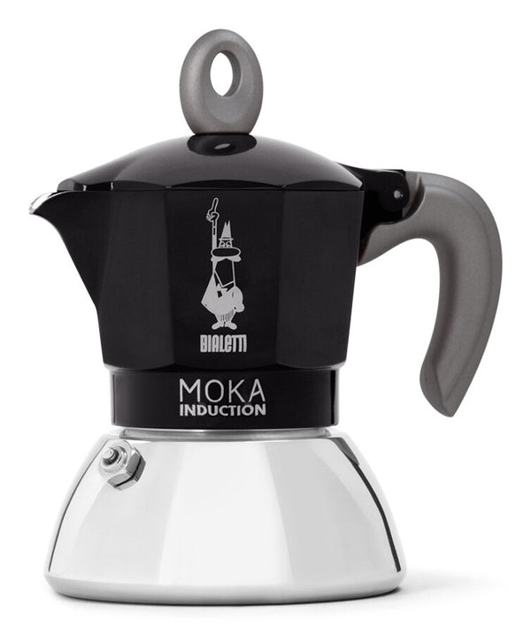 Bialetti Moka Induction Moka gryde 0,4 L Sort, Sølv