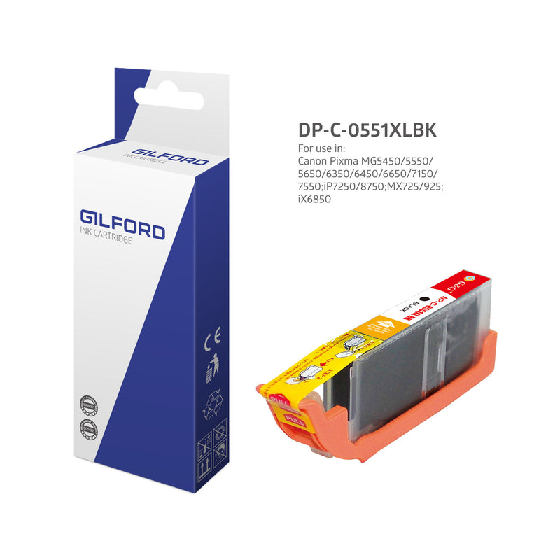 Gilford DP-C-0551XLBK blækpatron 1 stk Sort