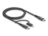 DeLOCK 81170 USB-kabel USB 2.0 1 m USB C USB C/Lightning 60 W Sort