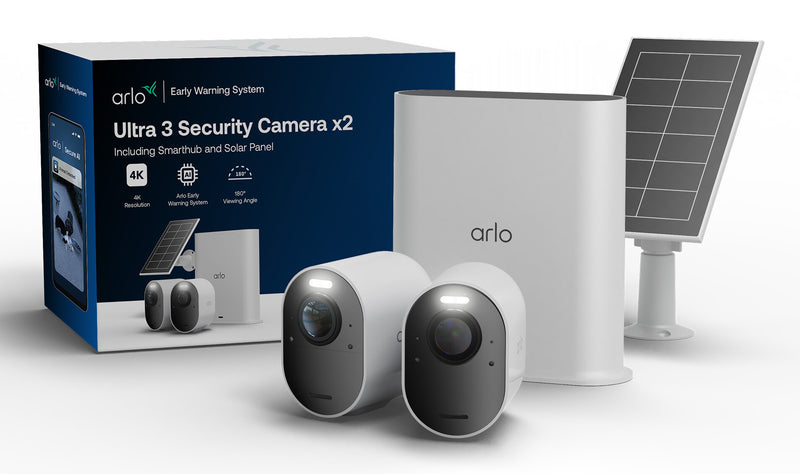 Arlo Ultra 3 Security Camera 2-cam kit + Solar Panel IP-sikkerhedskamera Udendørs 3840 x 2160 pixel Loft/væg