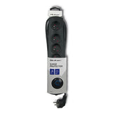 Qoltec 50271 overspændingsbeskytter Sort 5 AC stikkontakt(er) 230 V 3 m