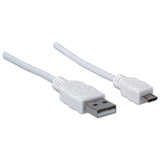 Manhattan 323987 USB-kabel USB 2.0 1 m USB A Micro-USB B 0,48 Gbit/sek. Hvid
