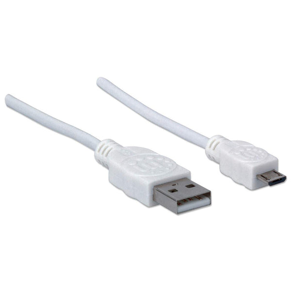 Manhattan 323987 USB-kabel USB 2.0 1 m USB A Micro-USB B 0,48 Gbit/sek. Hvid