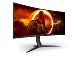 AOC G2 CU34G2XP computerskærm 86,4 cm (34") 3440 x 1440 pixel UltraWide Quad HD LED Sort, Rød