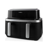 Nedis KAAF320BK frituregryde Dobbelt 4,2 L Enkeltstående 2600 W Varmluftsteger Sort