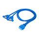 Akyga AK-CA-62 USB-kabel USB 3.2 Gen 1 (3.1 Gen 1) 65 m USB 3.0 19-pin 2 x USB 3.0 Blå