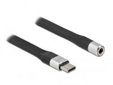 DeLOCK 86942 kabel til mobiltelefon Sort, Sølv 0,1 m USB C 3.5mm