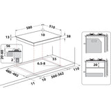 Whirlpool TGML 661 IX Rustfrit stål Indbygget 58 cm Gaskomfur 4 zone(s)