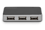 Digitus DA-70220 interface hub USB 2.0 Mini-B 480 Mbit/s Sort, Sølv