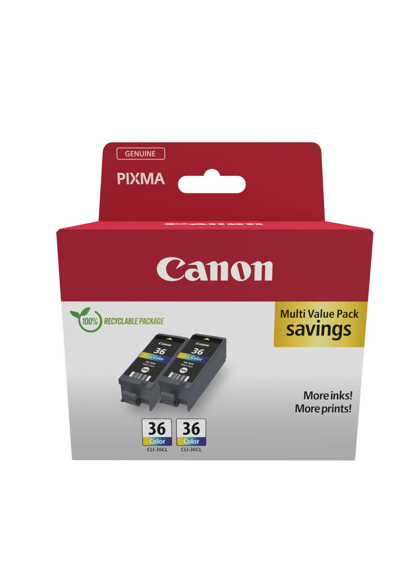 Canon 1511B025 blækpatron 2 stk Original Sort, Blå, Magenta, Gul