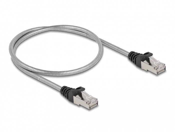 DeLOCK 80107 netværkskabel Sølv 0,5 m Cat6a U/FTP (STP)