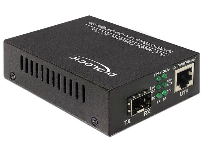 DeLOCK 86180 netværksomformer til medie 1000 Mbit/s Sort