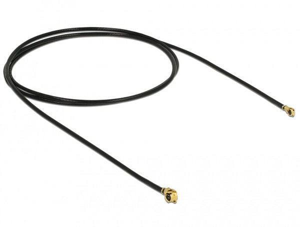 DeLOCK 89651 koaxial kabel 1.13 0,5 m MHF (I-PEX) MHF IV/ HSC MXHP32 Sort, Guld