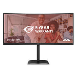 AOC E4 CU34E4CV computerskærm 86,4 cm (34") 3440 x 1440 pixel UltraWide Quad HD LCD Sort
