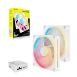 Corsair iCUE LINK LX140-R RGB Computerkabinet Ventilator 14 cm Hvid 2 stk