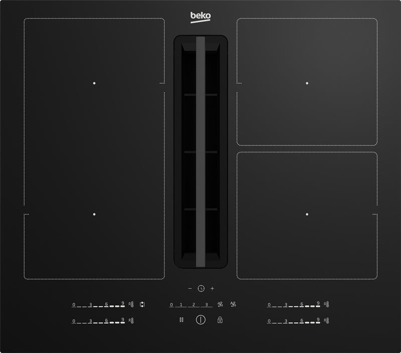 Beko HIXI64700UF kogeplade Sort Indbygget 60 cm Zone induktionskogeplade 4 zone(s) Indbygget hætte