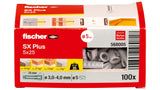 Fischer 568005 skrueanker og vægudtag 100 stk Udvidelsesanker 25 mm
