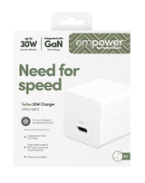 PanzerGlass empower™ by ® Turbo 30W Oplader Single USB-C | EU Stik | Silver White