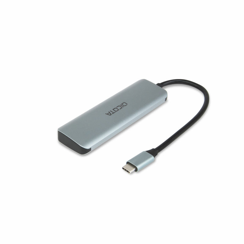 DICOTA D32061 interface hub USB Type-C 10000 Mbit/s Sølv