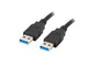 Lanberg CA-USBA-30CU-0010-BK USB-kabel USB 3.2 Gen 1 (3.1 Gen 1) 1 m 5 Gbit/sek. Sort