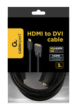 Gembird 3m, HDMI/DVI, M/M DVI-D Sort