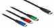 DeLOCK 86596 USB-kabel USB 2.0 1 m USB C USB C/micro-USB B/Lightning Sort, Blå, Grøn, Rød