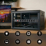 Extralink 19\" 1U 7 SOCKET EU TYPE POWER PDU WITH SWITCH PDU 7-EU Strømbar