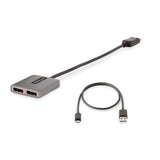 StarTech.com MST14DP122DP videokabel adapter 0,3 m DisplayPort 2 x DVI Grå