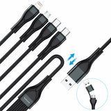4smarts 541023 USB-kabel 1,2 m USB A/USB C USB C/Micro USB-A/Lightning 15 W Sort