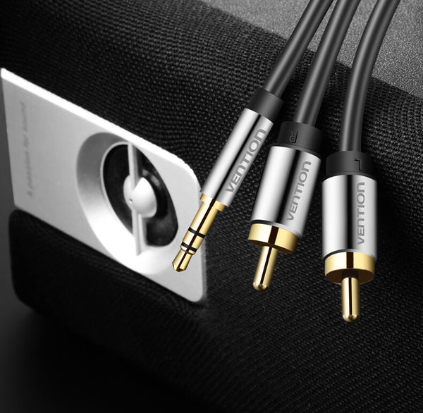 Vention BCFBI lydkabel 3 m 3.5mm 2 x RCA Sort