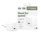 PanzerGlass empower™ by ® Turbo 30W Oplader Single USB-C | EU Stik | Silver White