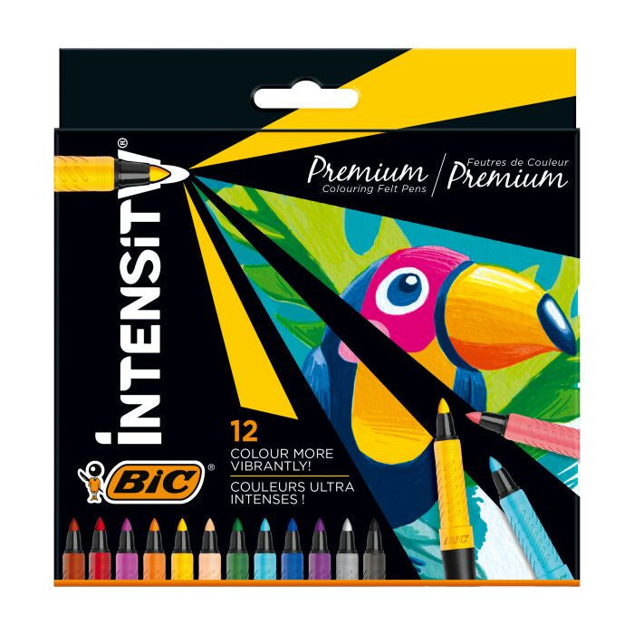 BIC Intensity Premium filtpen Fin Sort, Blå, Grøn, Lyse Blå, Orange, Lilla, Rød, Vanilje farve, Violet, Hvid, Gul