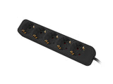 Lanberg PS0-05F-0300-BK stikdåse 3 m 5 AC stikkontakt(er) Indendørs Sort