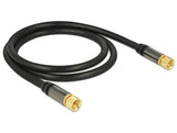 DeLOCK 88918 koaxial kabel RG-6/U 1 m F Sort