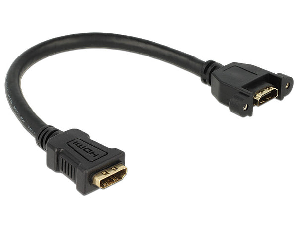 DeLOCK 0.25m 2xHDMI HDMI-kabel 0,25 m HDMI Type A (Standard) Sort