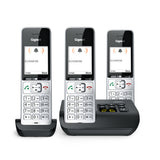 Gigaset COMFORT 500A Trio Analog/DECT-telefon Nummervisning Sort, Sølv