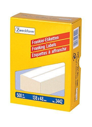 Avery 3442 selvklæbende etiket Rektandel Hvid 500 stk