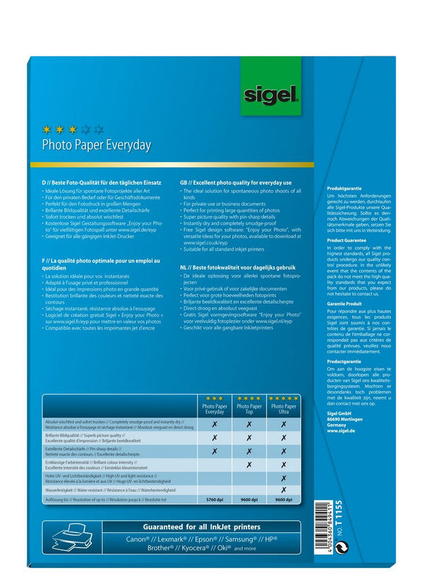 Sigel T1155 fotopapir A4 Højglans