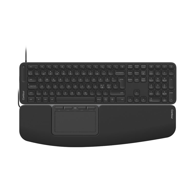 Contour Design Contour Touch & Balance Full-Size Keyboard Combo, kablet, Pan Nordisk layout