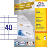 Avery 3651 selvklæbende etiket Rektandel Permanent Hvid 4000 stk