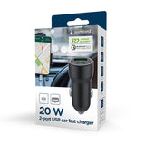 Gembird TA-UC-A2PDQC20-CAR-01 oplader til mobil enhed Universel Sort Cigartænder Hurtig opladning Automatisk
