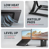 Axagon STND-LAB Laptop-Ständer, höhenverstellbar, faltbar, Aluminium Stander til laptop og tablet Sort 43,9 cm (17.3")