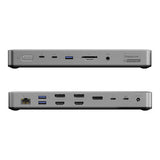 ALOGIC TB4DU4 dockingstation Ledningsført Thunderbolt Grå, Sort