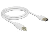 DeLOCK 1m, USB2.0-A/USB2.0-B USB-kabel USB A USB B 0,48 Gbit/sek. Hvid