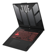 ASUS TUF Gaming A17 TUF707NUQ-DICHX146W AMD Ryzen™ 7 170 Laptop 43,9 cm (17.3") Fuld HD 16 GB DDR5-SDRAM 512 GB SSD NVIDIA GeForce RTX 4050 Wi-Fi 6 (802.11ax) Windows 11 Home Sort, Grå
