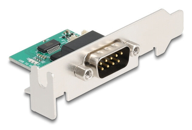 DeLOCK 90892 seriel konverter/repeater/isolator USB 2.0 RS-232 Grøn, Rustfrit stål