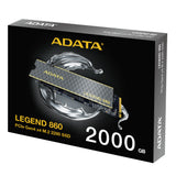 ADATA LEGEND 860 SLEG-860-2000GCS intern solid state drev 2 TB M.2 PCI Express 4.0 NVMe 3D NAND